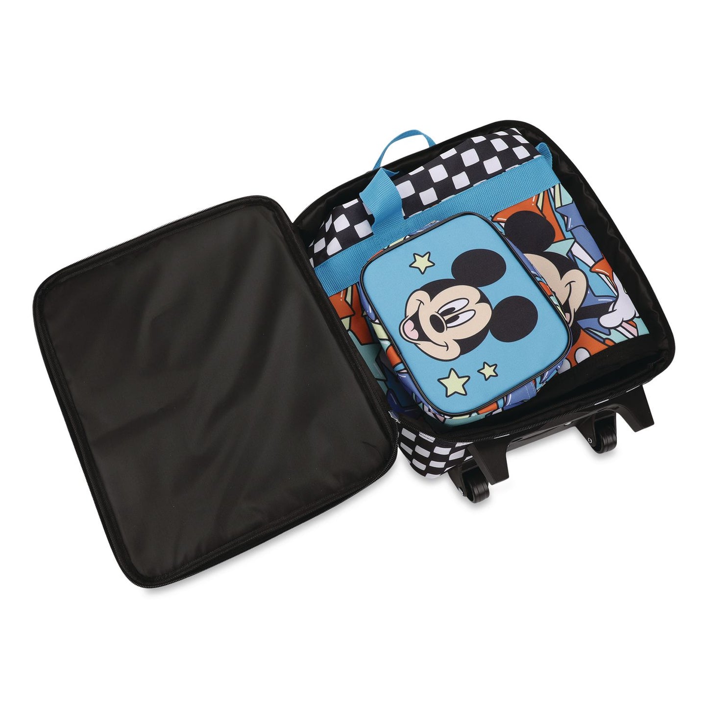 Bioworld® Four-Piece Mickey Mouse Carry-On Luggage Set, 11.75 x 6 x 14 (BWRLRY6U4CDSYPP)