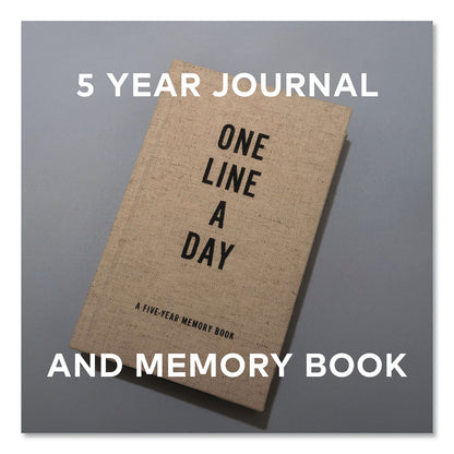 CHRONICLE BOOKS Guided Journal: One Line a Day, A Five-Year Memory Book, Tan Cover, (372) 6.12 x 3.75 Sheets (CHB978145217479)