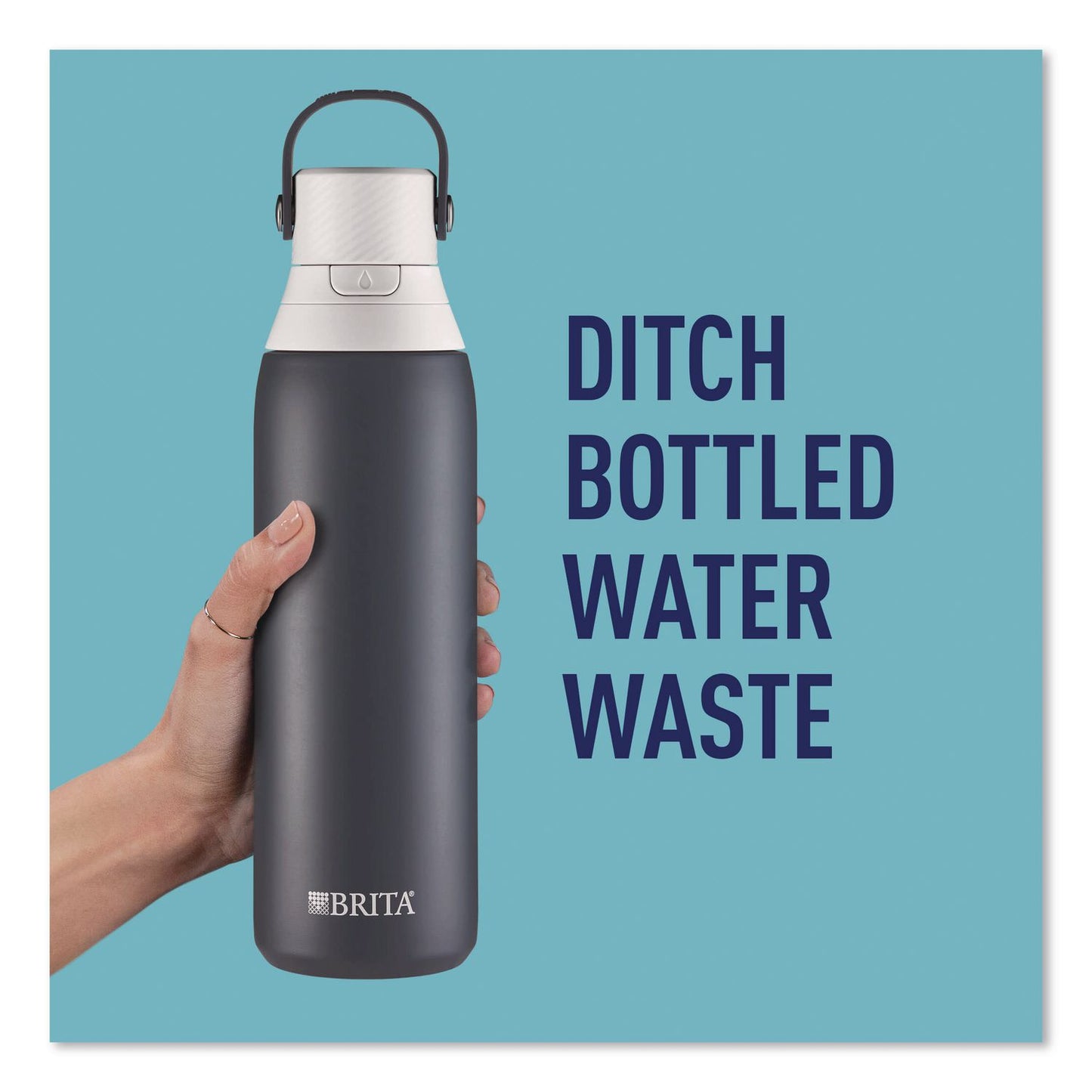 Brita® Stainless Steel Filtered Water Bottle. 20 oz, Carbon (CLO36447)