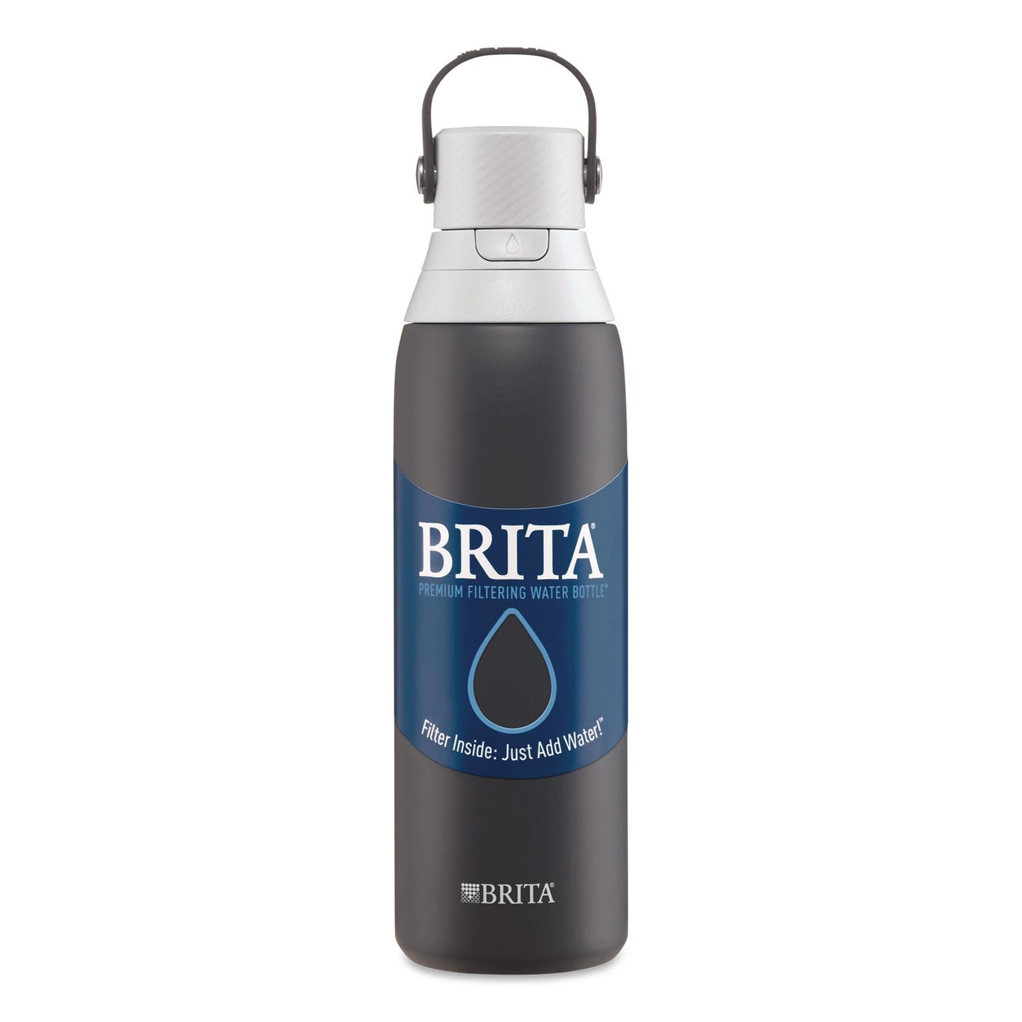 Brita® Stainless Steel Filtered Water Bottle. 20 oz, Carbon (CLO36447)