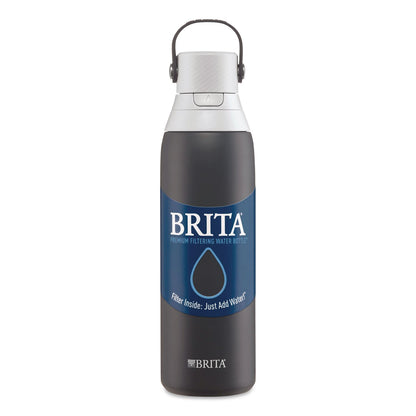 Brita® Stainless Steel Filtered Water Bottle. 20 oz, Carbon (CLO36447)