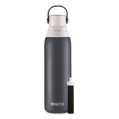 Brita® Stainless Steel Filtered Water Bottle. 20 oz, Carbon (CLO36447)