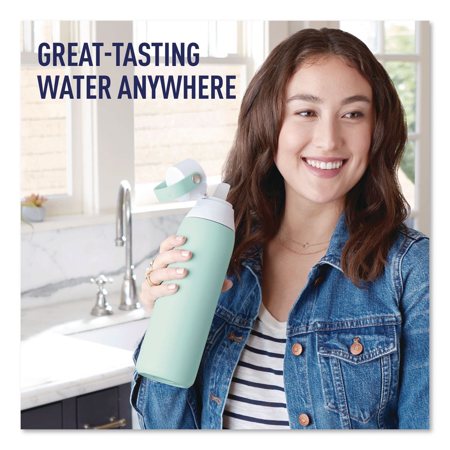 Brita® Stainless Steel Filtered Water Bottle, 20 oz, Glacier (CLO36448)