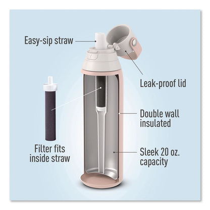Brita® Stainless Steel Filtered Water Bottle, 20 oz, Rose (CLO36452)