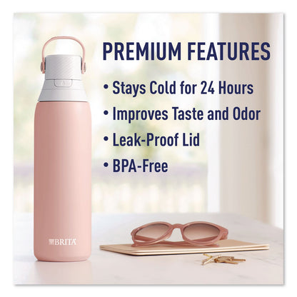 Brita® Stainless Steel Filtered Water Bottle, 20 oz, Rose (CLO36452)
