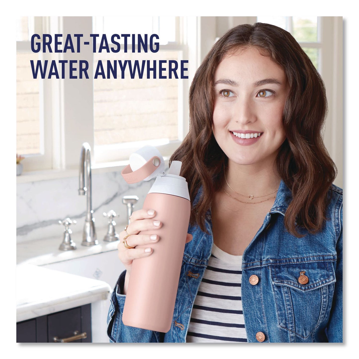 Brita® Stainless Steel Filtered Water Bottle, 20 oz, Rose (CLO36452)
