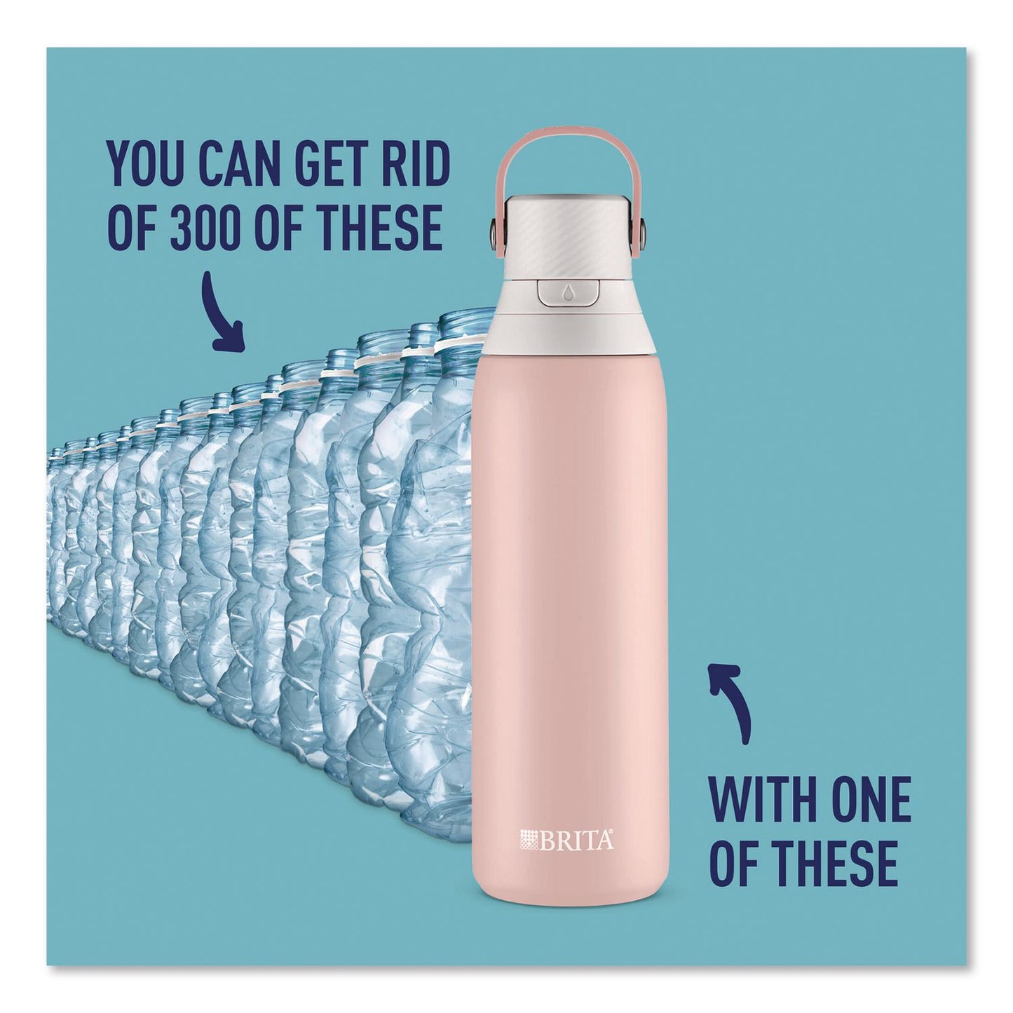 Brita® Stainless Steel Filtered Water Bottle, 20 oz, Rose (CLO36452)