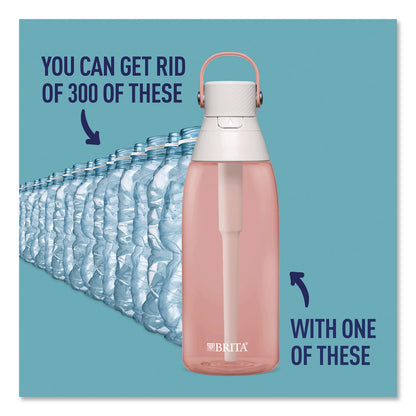 Brita® Plastic Filtered Water Bottle, 36 oz, Blush (CLO36525)
