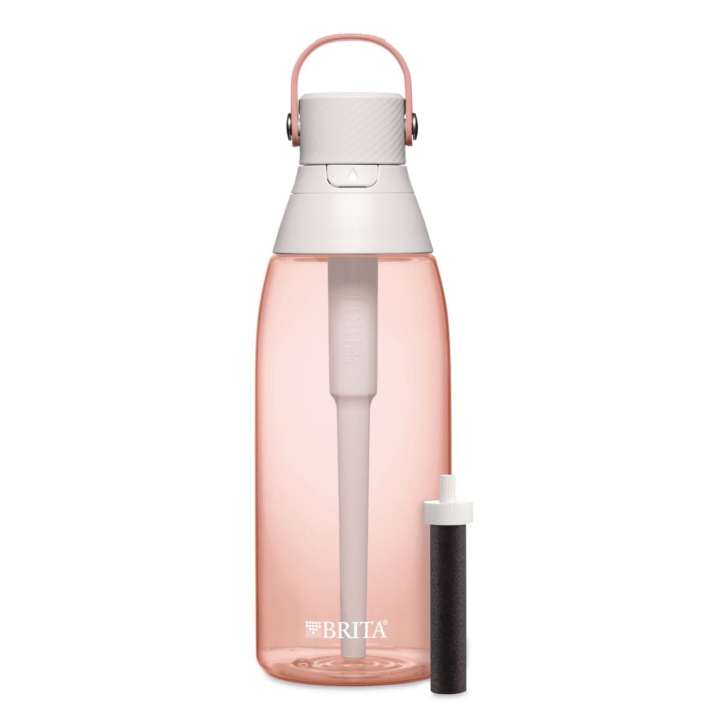 Brita® Plastic Filtered Water Bottle, 36 oz, Blush (CLO36525)