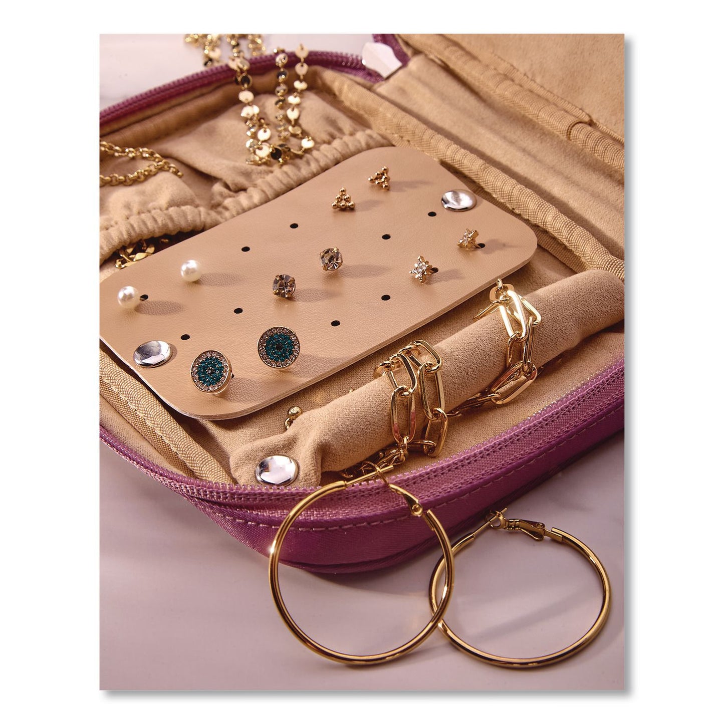 Bliss Travel Jewelry Organizer, 7.4 x 5.6, Maroon (ILBSOLS0001)