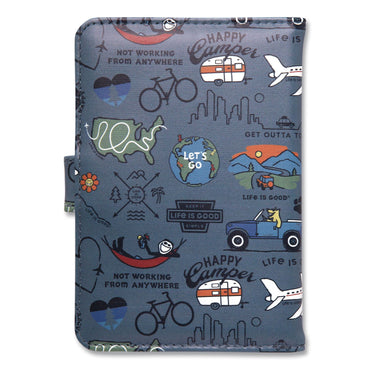 Life Is Good® Passport Cover, 4.25 x 5.87, Vegan Leather, Multicolor Travel Print (LGDLNPW0001)