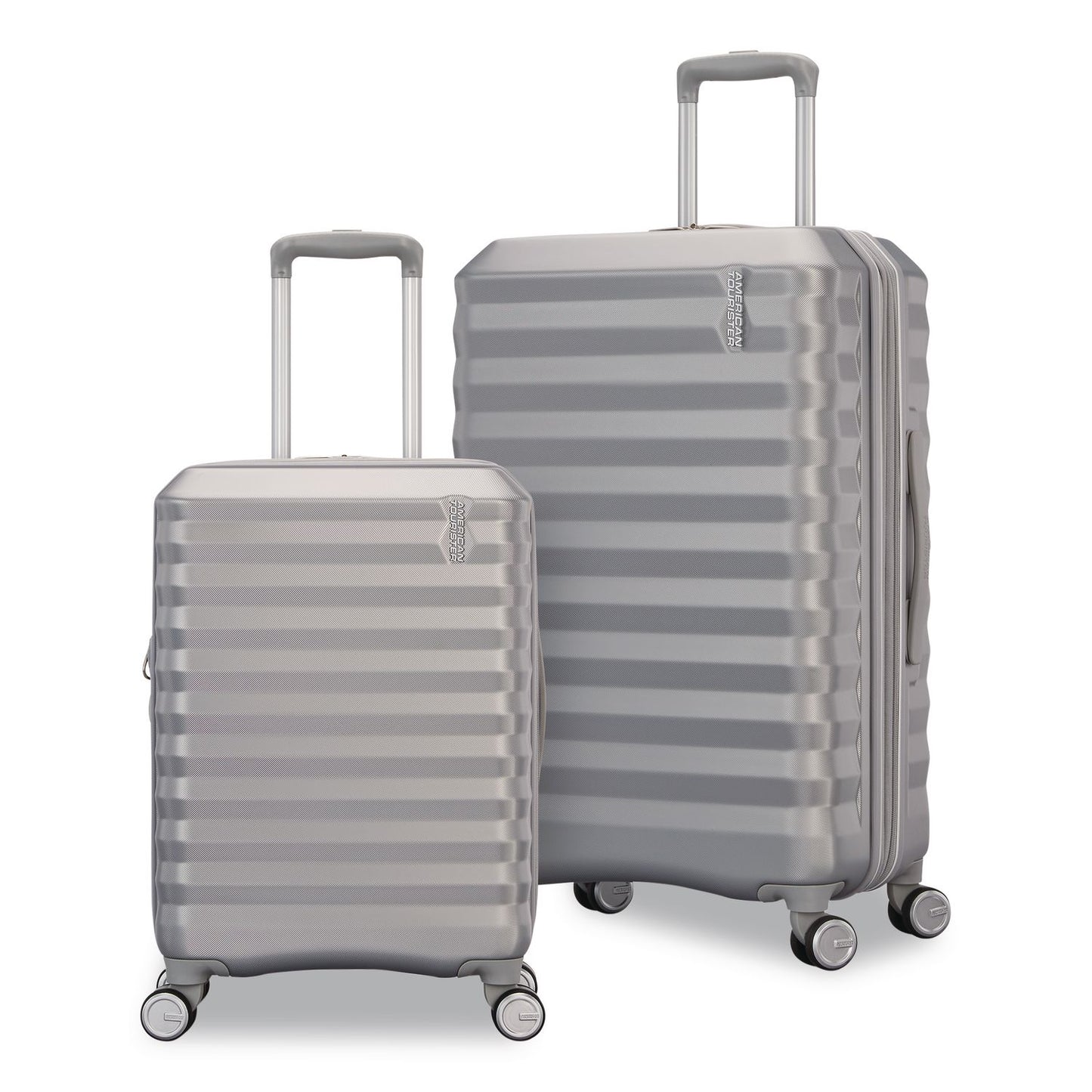 AMERICAN TOURISTER Color Vault Hardside Spinner Suitcase Set, 11 x 11 x 24, Silver (SML1539511776)