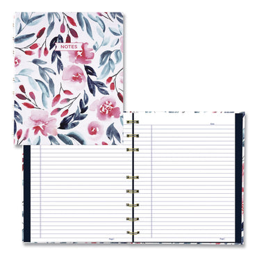 Blueline® NotePro Fashion Hard Cover Notebook, 1-Subject, Medium/College Rule, Tranquil Blooms Cover, (96) 9.25 x 7.25 Sheets (REDA9C01)