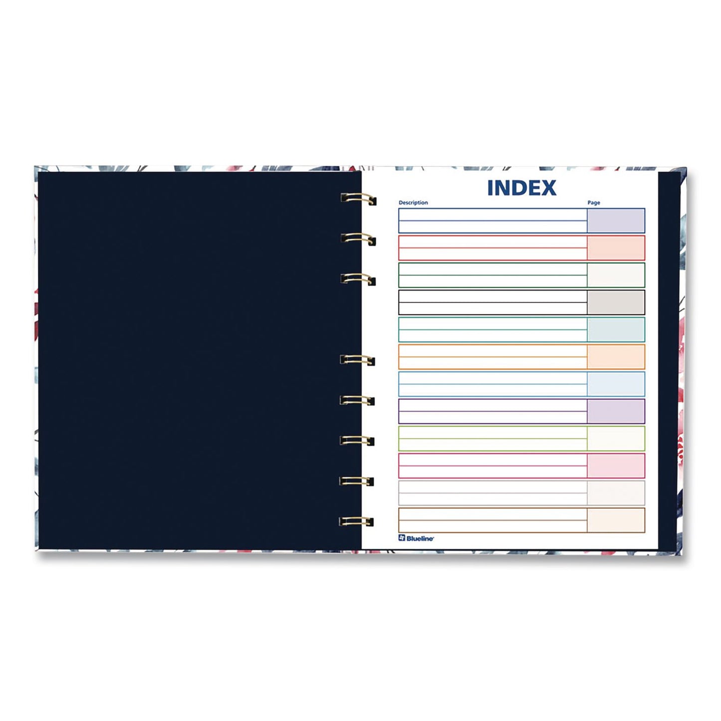 Blueline® NotePro Fashion Hard Cover Notebook, 1-Subject, Medium/College Rule, Tranquil Blooms Cover, (96) 9.25 x 7.25 Sheets (REDA9C01)