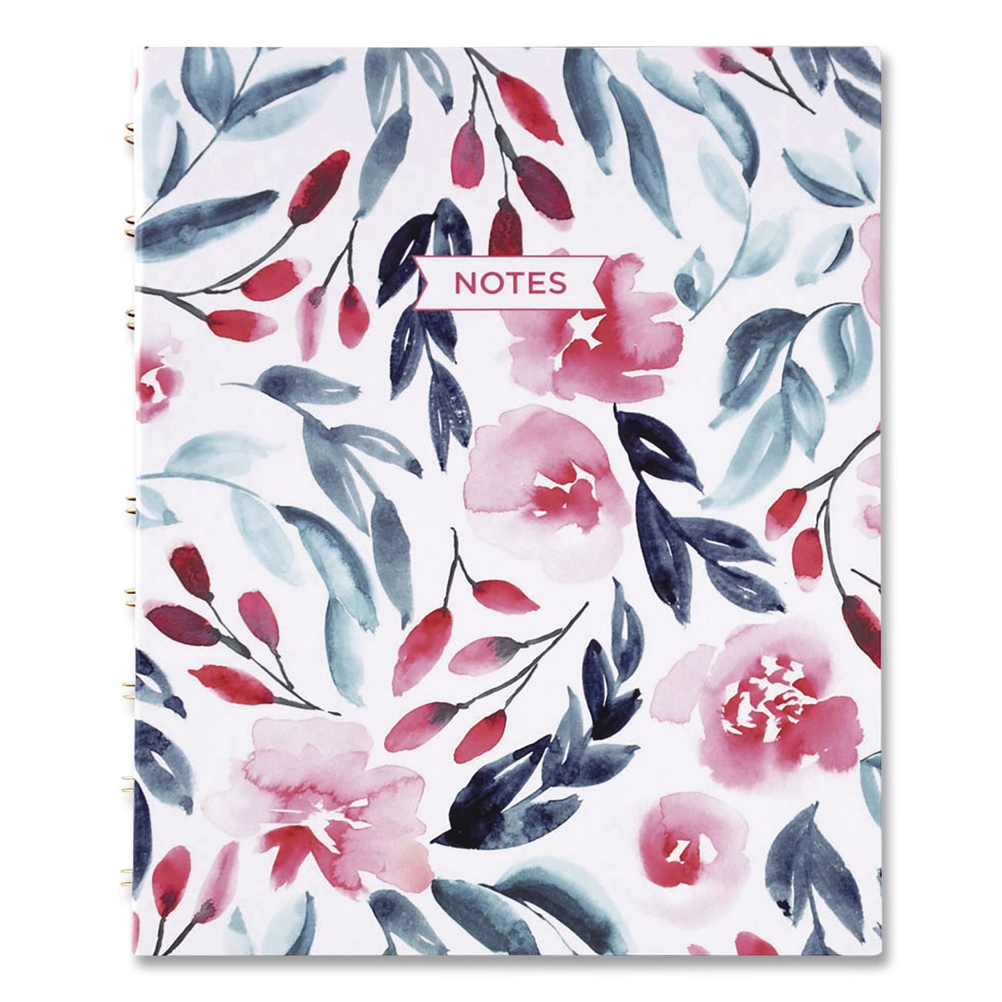 Blueline® NotePro Fashion Hard Cover Notebook, 1-Subject, Medium/College Rule, Tranquil Blooms Cover, (96) 9.25 x 7.25 Sheets (REDA9C01)