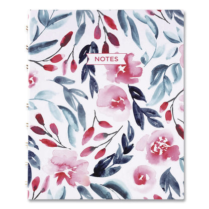Blueline® NotePro Fashion Hard Cover Notebook, 1-Subject, Medium/College Rule, Tranquil Blooms Cover, (96) 9.25 x 7.25 Sheets (REDA9C01)