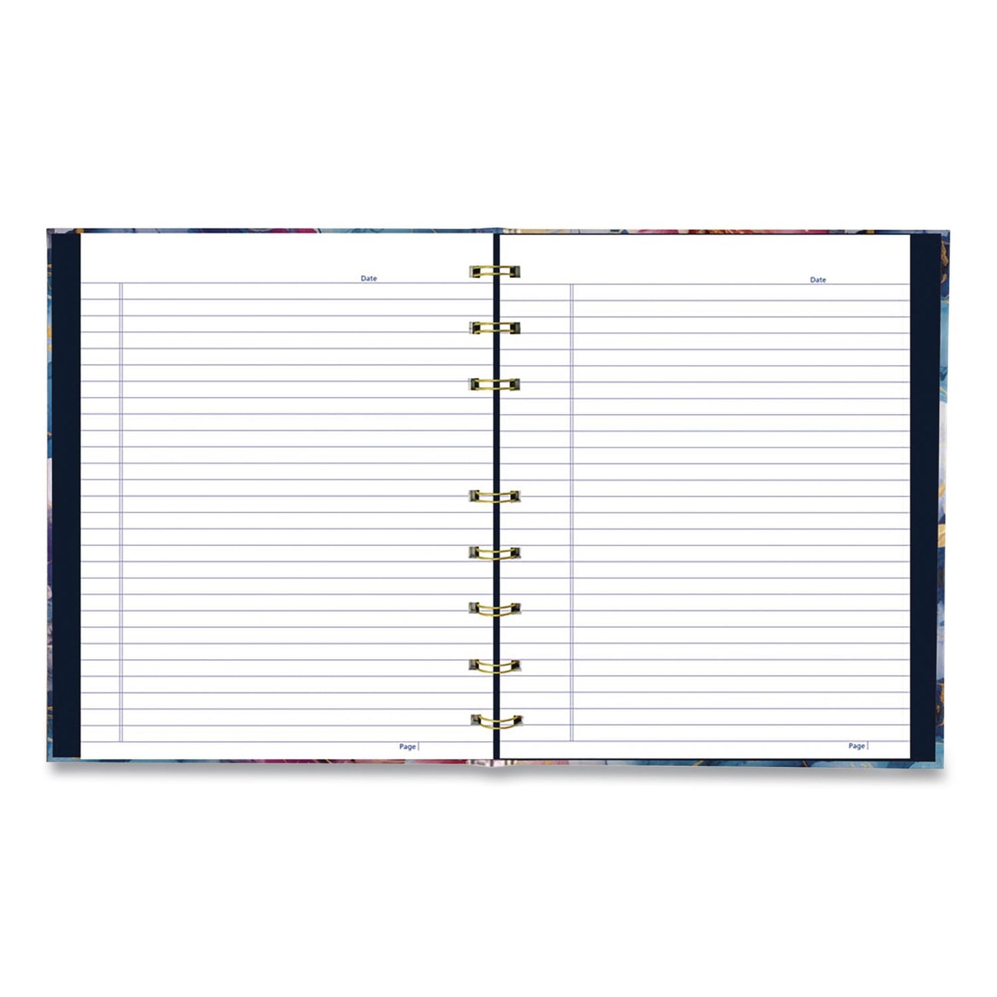 Blueline® NotePro Fashion Hard Cover Notebook, 1-Subject, Medium/College Rule, Midnight Floral Cover, (96) 9.25 x 7.25 Sheets (REDA9C02)