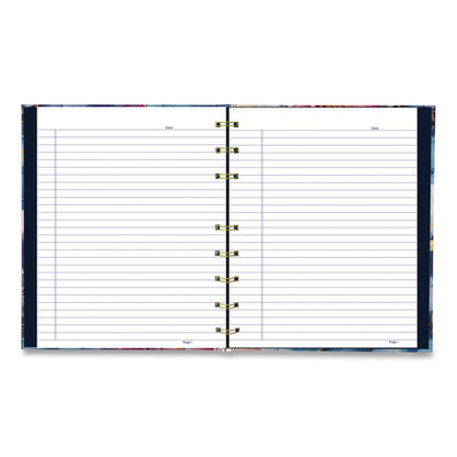 Blueline® NotePro Fashion Hard Cover Notebook, 1-Subject, Medium/College Rule, Midnight Floral Cover, (96) 9.25 x 7.25 Sheets (REDA9C02)