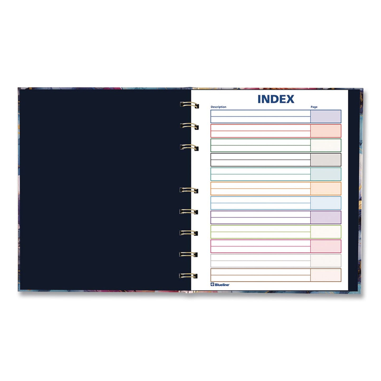 Blueline® NotePro Fashion Hard Cover Notebook, 1-Subject, Medium/College Rule, Midnight Floral Cover, (96) 9.25 x 7.25 Sheets (REDA9C02)