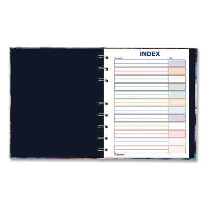 Blueline® NotePro Fashion Hard Cover Notebook, 1-Subject, Medium/College Rule, Midnight Floral Cover, (96) 9.25 x 7.25 Sheets (REDA9C02)