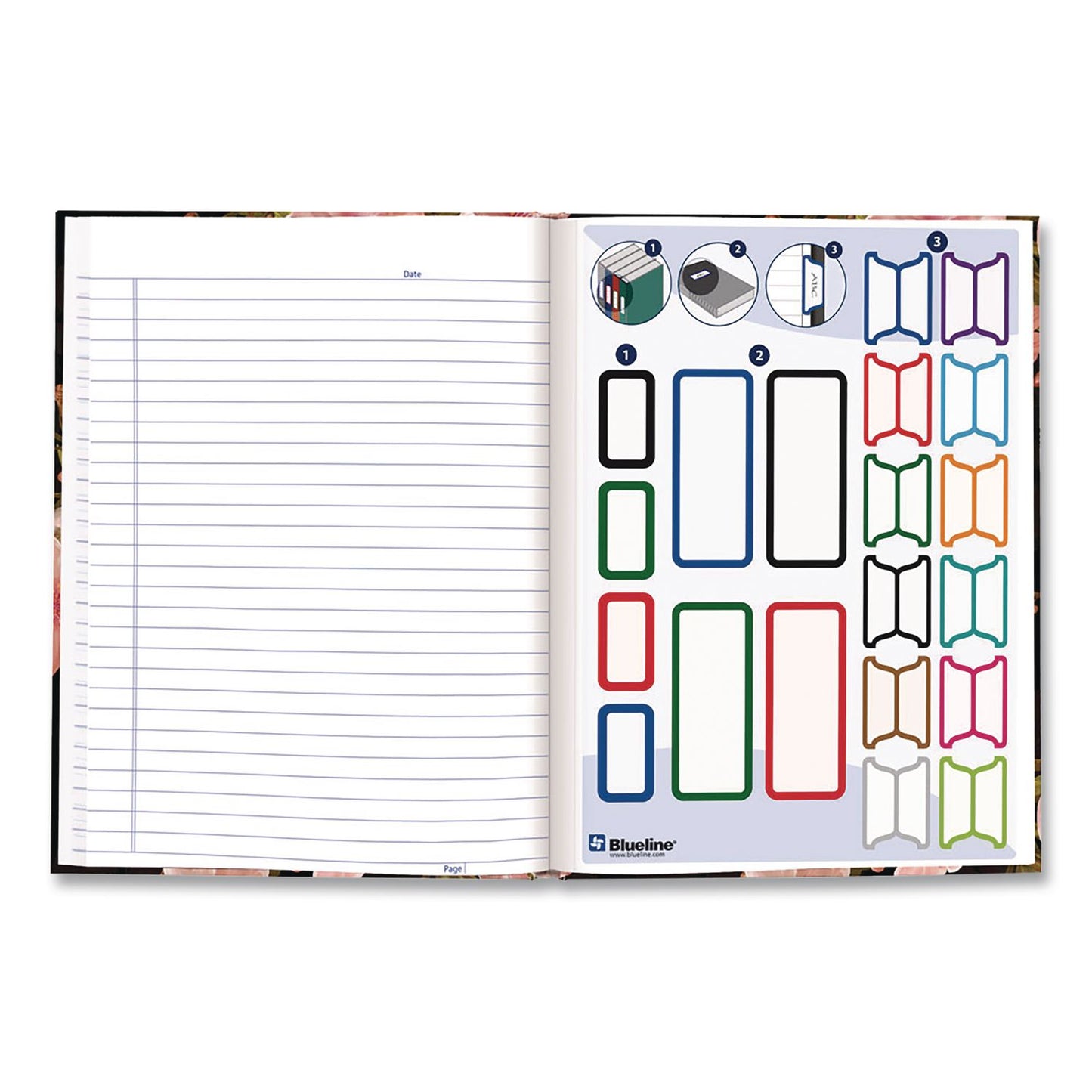 Blueline® Fashion Hard Cover Notebook, 1-Subject, Medium/College Rule, Cherry Tree Lane Cover, (96) 9.25 x 7.25 Sheets (REDA901)
