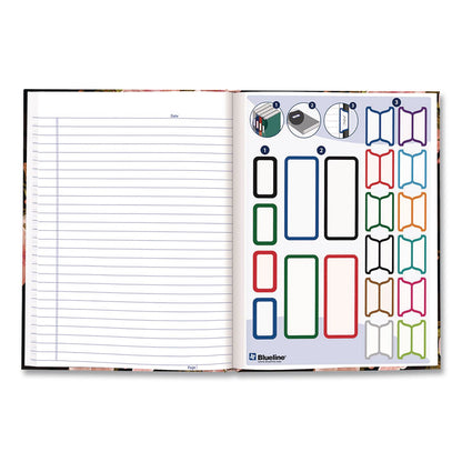 Blueline® Fashion Hard Cover Notebook, 1-Subject, Medium/College Rule, Cherry Tree Lane Cover, (96) 9.25 x 7.25 Sheets (REDA901)