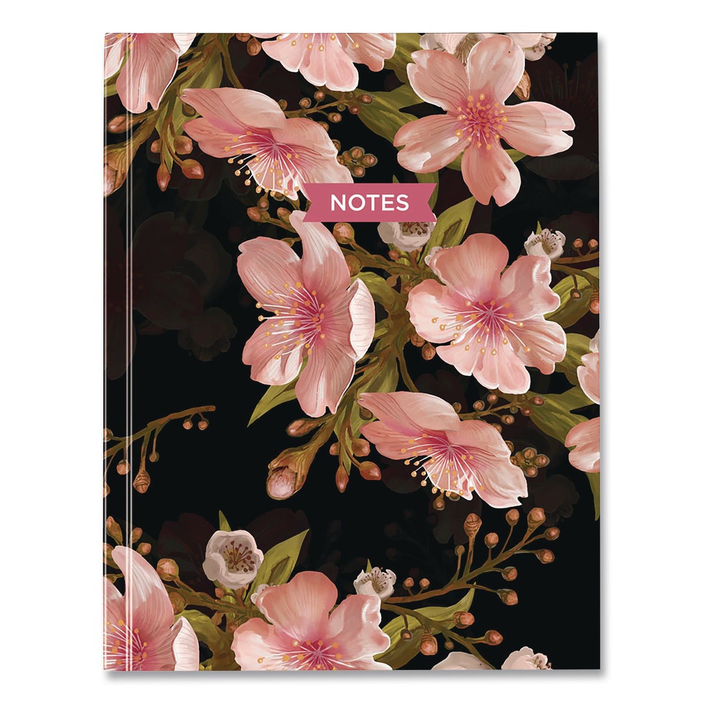 Blueline® Fashion Hard Cover Notebook, 1-Subject, Medium/College Rule, Cherry Tree Lane Cover, (96) 9.25 x 7.25 Sheets (REDA901)