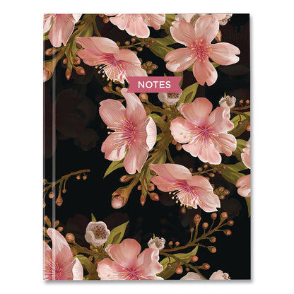 Blueline® Fashion Hard Cover Notebook, 1-Subject, Medium/College Rule, Cherry Tree Lane Cover, (96) 9.25 x 7.25 Sheets (REDA901)