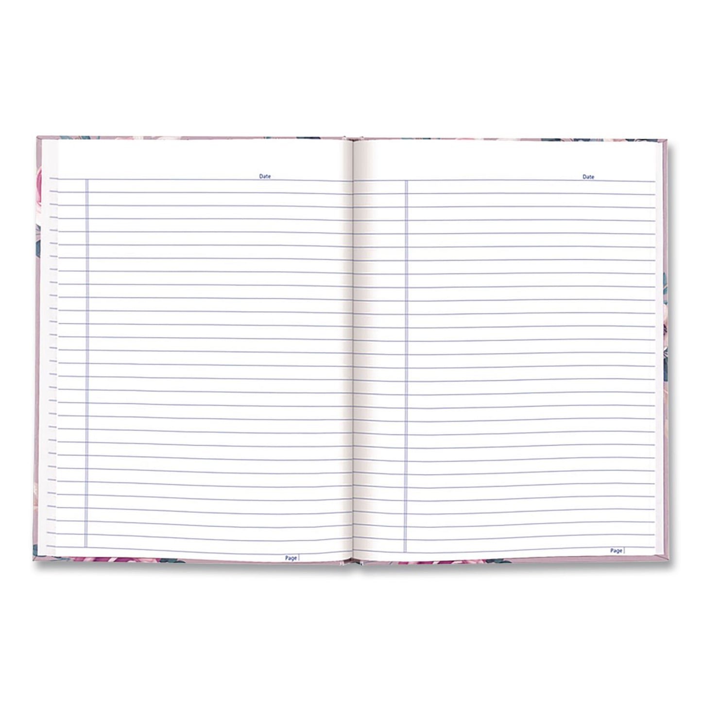 Blueline® Fashion Hard Cover Notebook, 1-Subject, Medium/College Rule, Lavender Floral Cover, (96) 9.25 x 7.25 Sheets (REDA902)