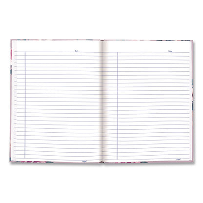 Blueline® Fashion Hard Cover Notebook, 1-Subject, Medium/College Rule, Lavender Floral Cover, (96) 9.25 x 7.25 Sheets (REDA902)