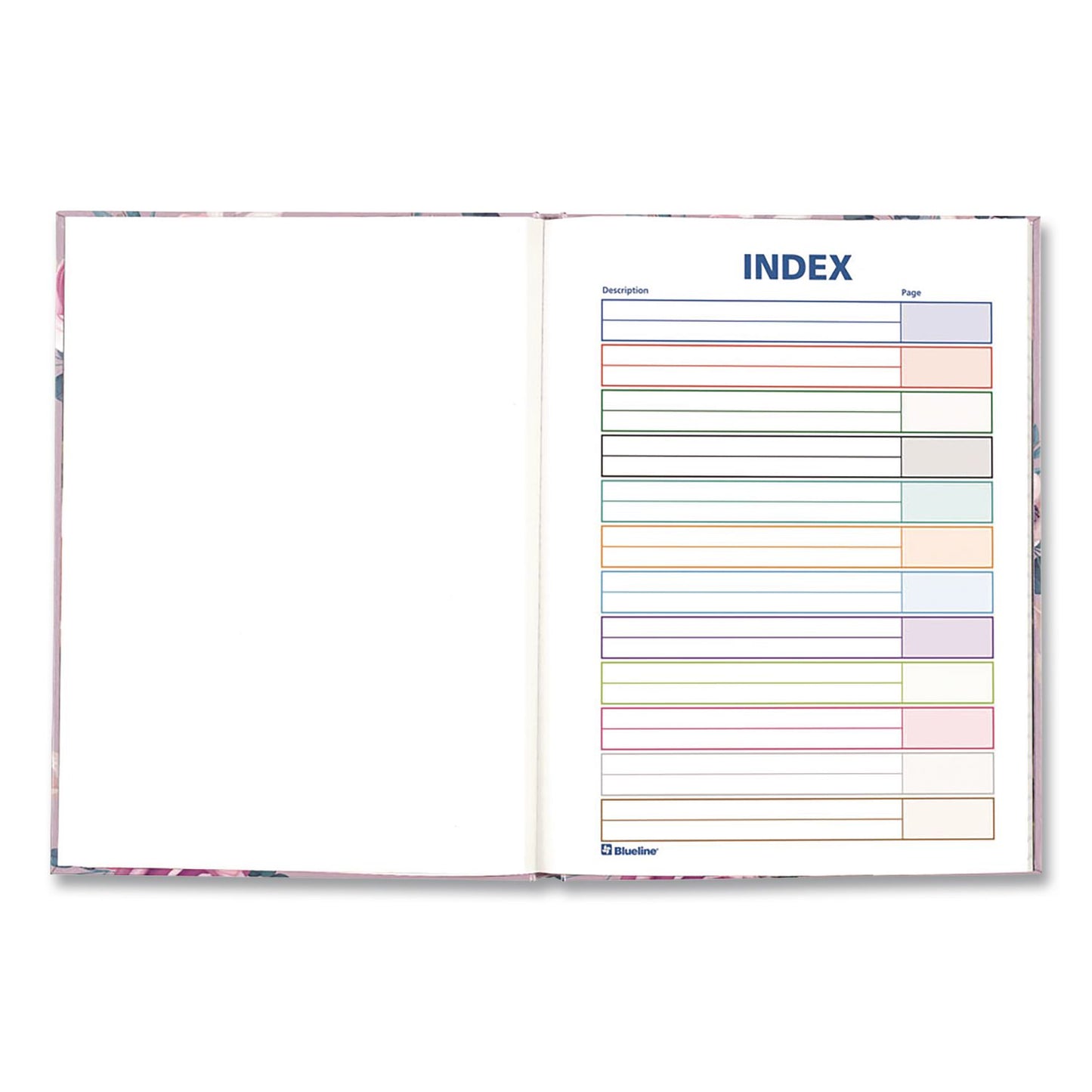 Blueline® Fashion Hard Cover Notebook, 1-Subject, Medium/College Rule, Lavender Floral Cover, (96) 9.25 x 7.25 Sheets (REDA902)