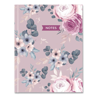 Blueline® Fashion Hard Cover Notebook, 1-Subject, Medium/College Rule, Lavender Floral Cover, (96) 9.25 x 7.25 Sheets (REDA902)