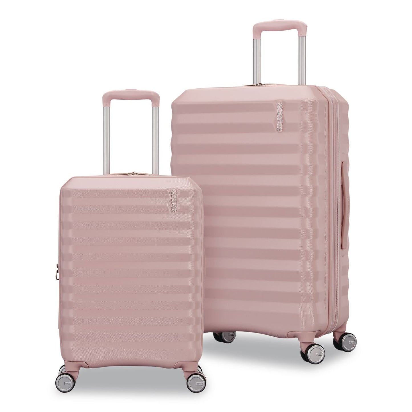 AMERICAN TOURISTER Color Vault Hardside Spinner Suitcase Set, 11 x 11 x 24, Pink Blush (SML153951E050)