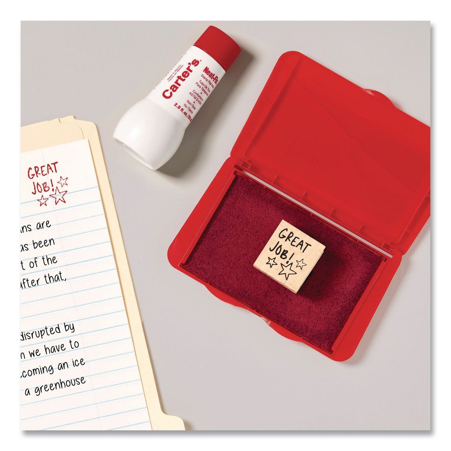 Carter's® Neat-Flo Stamp Pad Inker, 2 oz Bottle, Red, 36/Carton (AVE21447CT)
