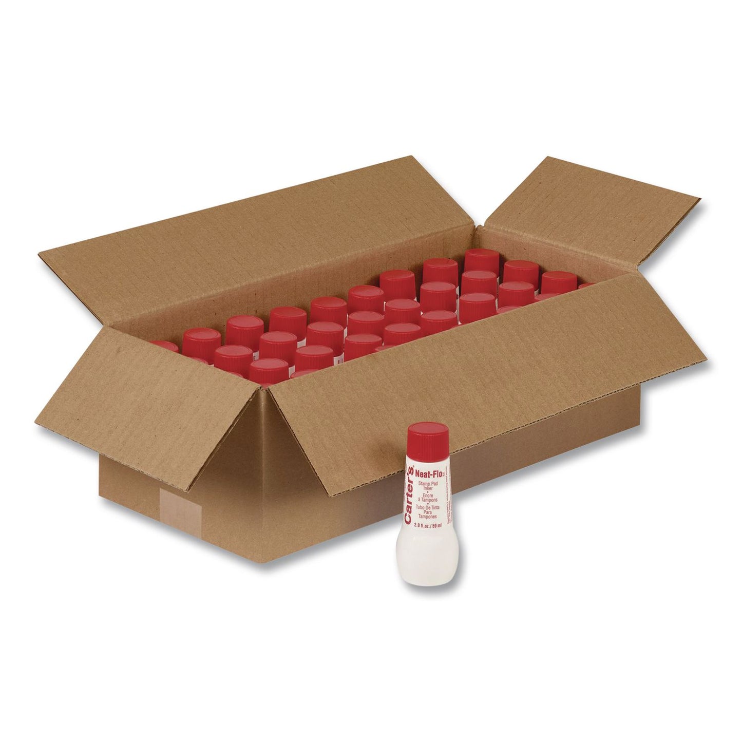 Carter's® Neat-Flo Stamp Pad Inker, 2 oz Bottle, Red, 36/Carton (AVE21447CT)
