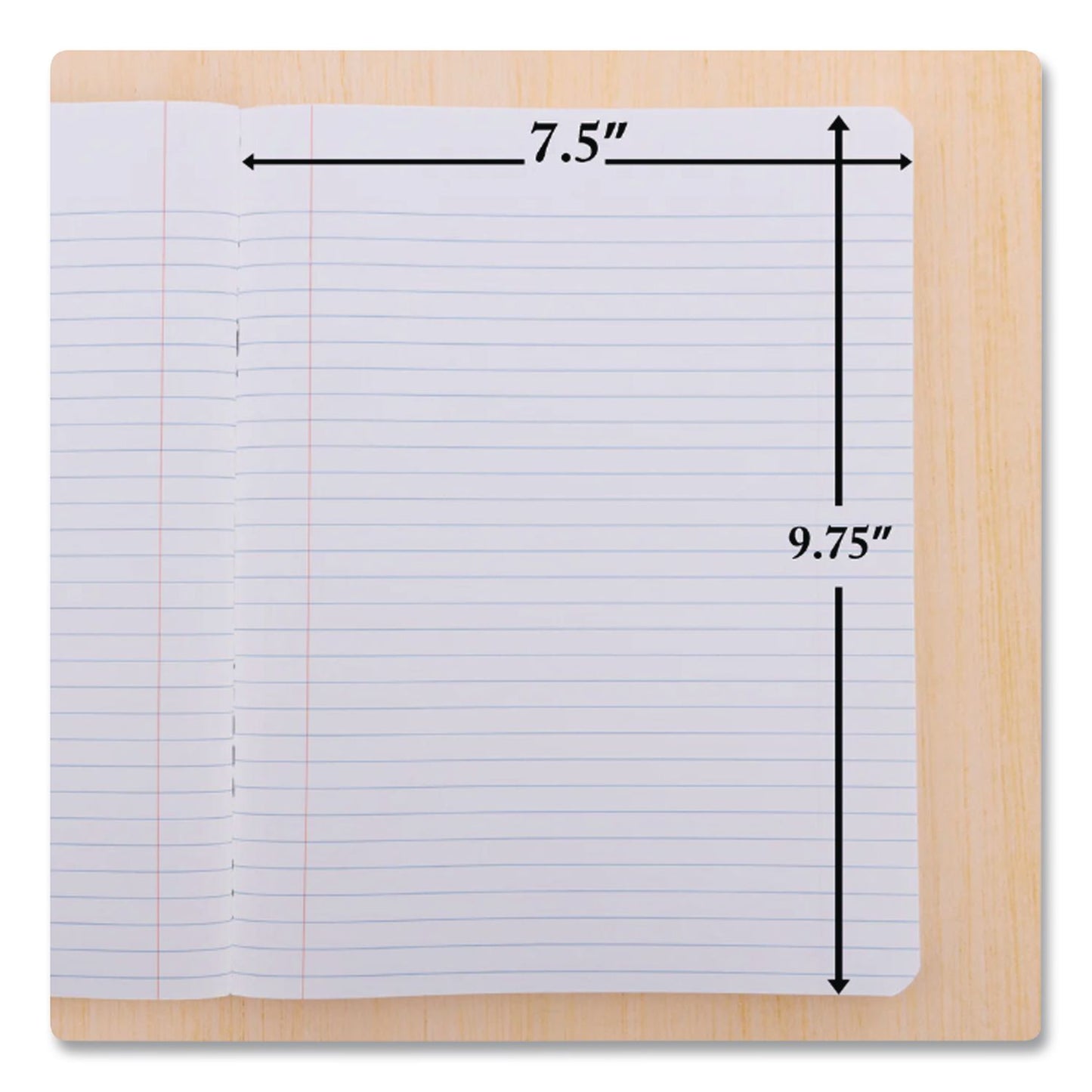 BAZIC® Products Composition Books, 1 Subject, Wide/Legal Rule, Black Marble Cover, (100) 9.75 x 7.5 Sheets (BAZ508)
