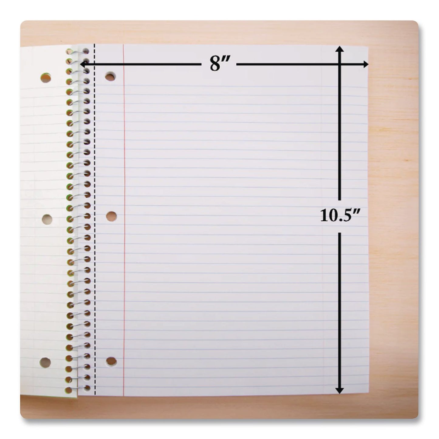 BAZIC® Products Spiral Notebooks, 1-Subject, Medium/College Rule, Randomly Assorted Cover Color, (70) 10.5 x 8 Sheets (BAZ558)