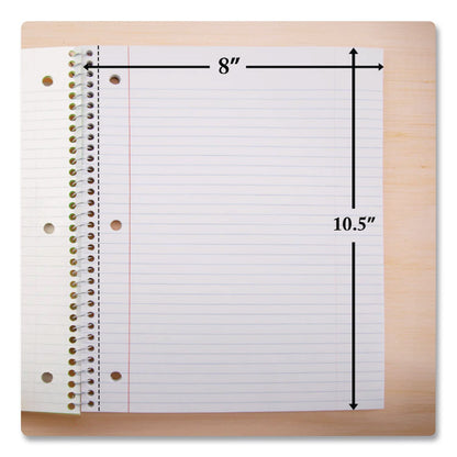 BAZIC® Products Spiral Notebooks, 1-Subject, Medium/College Rule, Randomly Assorted Cover Color, (70) 10.5 x 8 Sheets (BAZ558)