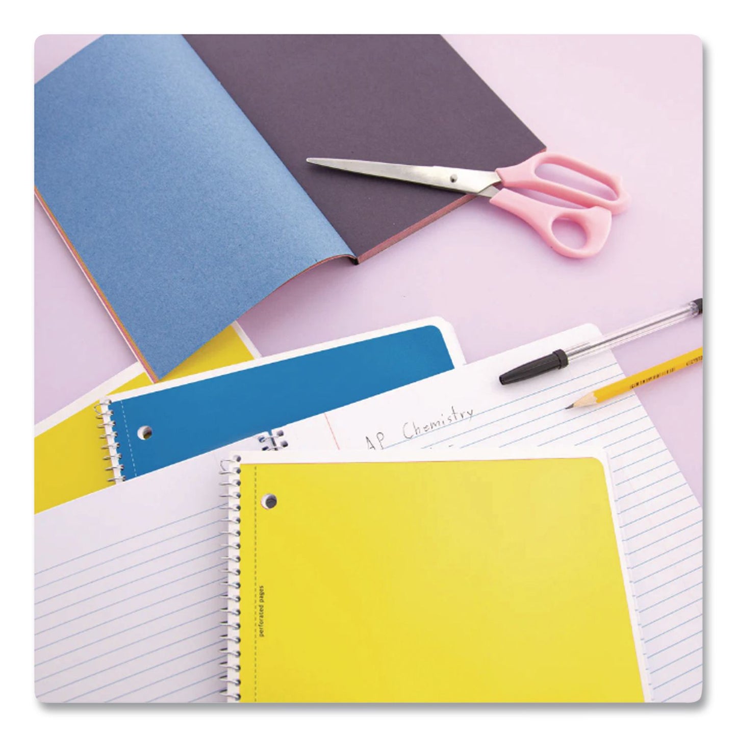 BAZIC® Products Spiral Notebooks, 1-Subject, Wide Rule, Assorted Color Covers, (70) 10.5 x 8 Sheets, 24/Carton (BAZ559)