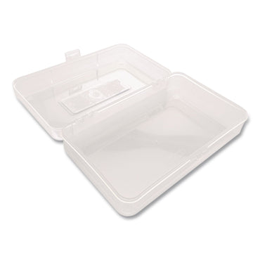 BAZIC® Products Clasp Pencil Case, 8" x 4.75" x 2.4", Clear (BAZ840)