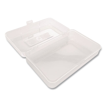 BAZIC® Products Clasp Pencil Case, 8" x 4.75" x 2.4", Clear (BAZ840)