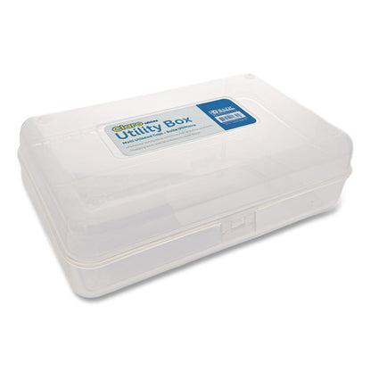 BAZIC® Products Clasp Pencil Case, 8" x 4.75" x 2.4", Clear (BAZ840)