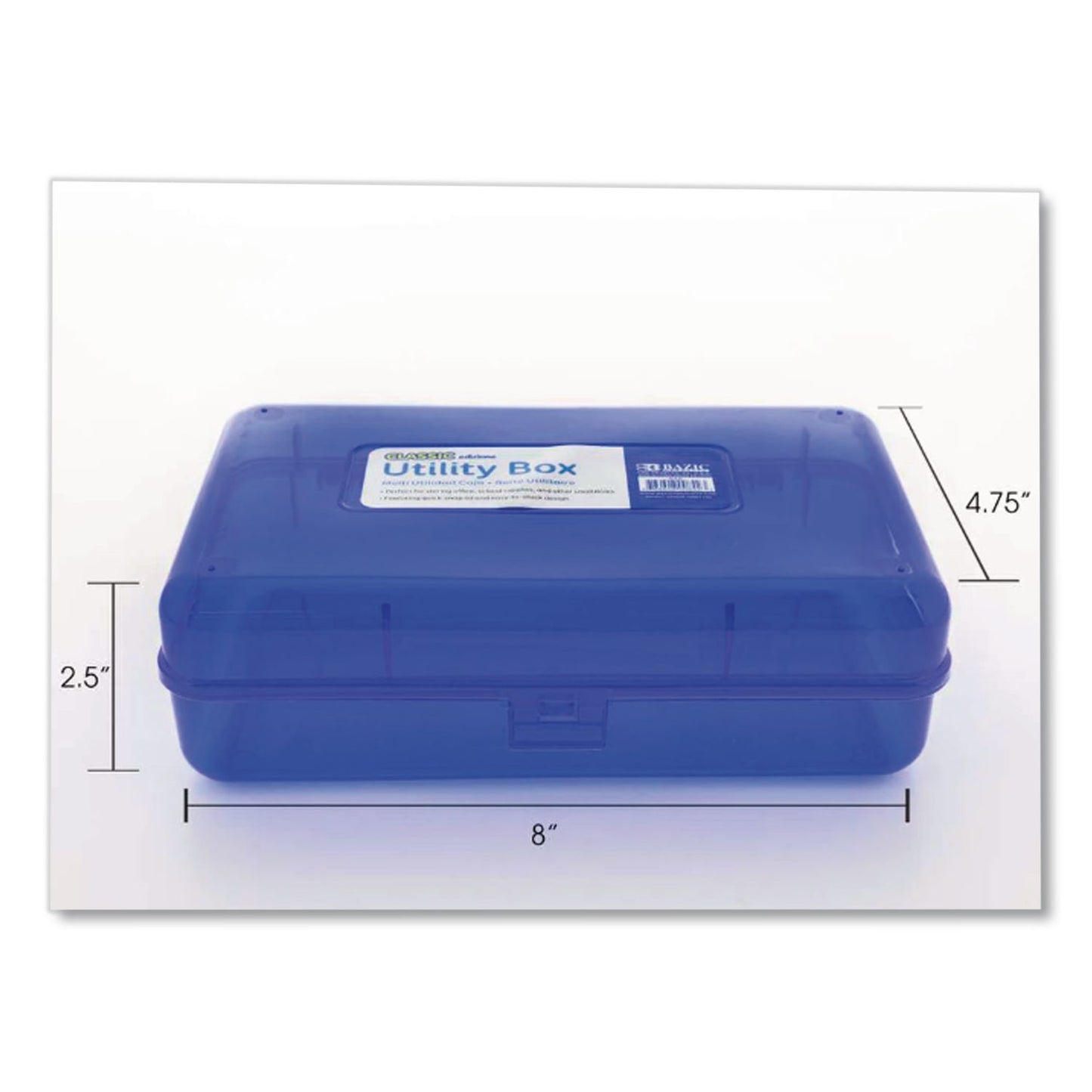 BAZIC® Products Clasp Pencil Case, 8" x 4.75" x 2.5", Randomly Assorted Color (BAZ842)