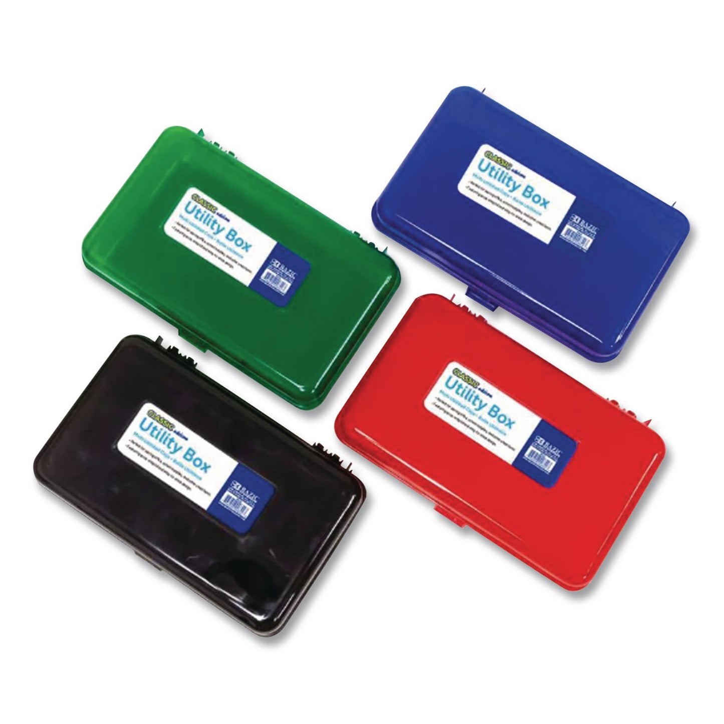 BAZIC® Products Clasp Pencil Case, 8" x 4.75" x 2.5", Randomly Assorted Color (BAZ842)