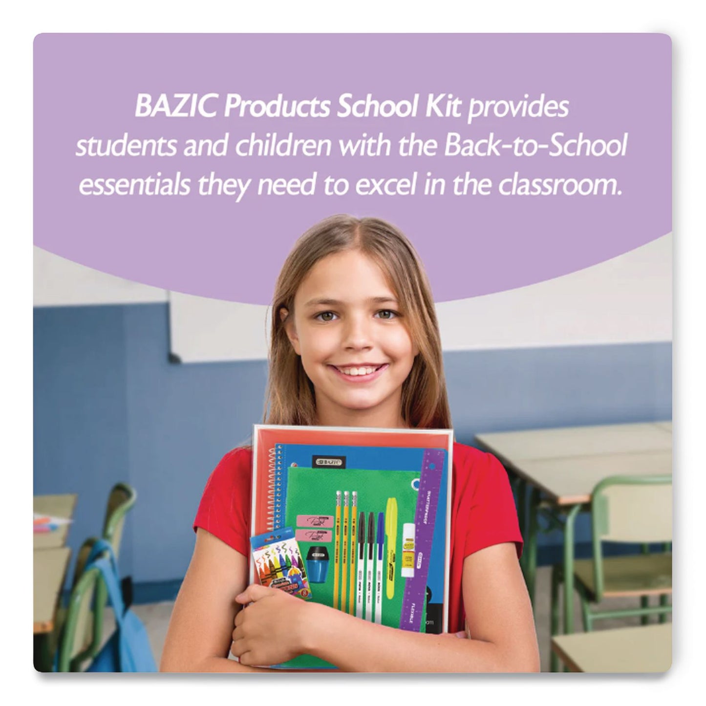 BAZIC® Products Essential School Kit, 23 Pieces (BAZ8050)
