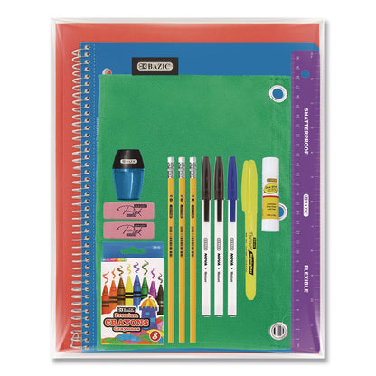 BAZIC® Products Essential School Kit, 23 Pieces (BAZ8050)