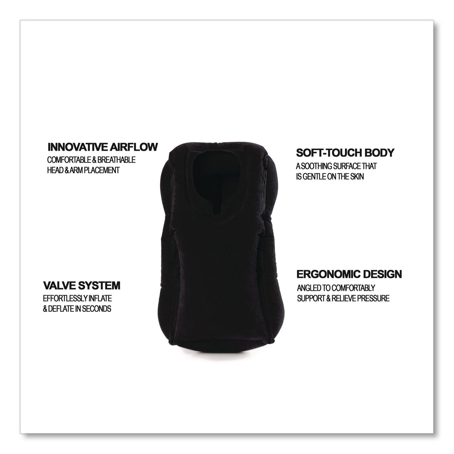 Brookstone® Inflatable Neck Pillow, One Size Fits Most, Black (BKTBCPP0008)
