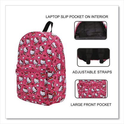 Bioworld® Hello Kitty Travel Backpack, Fits Devices Up to 15", 12 x 7 x 16.5, Multicolor (BWRBPY68G5HKCPP)