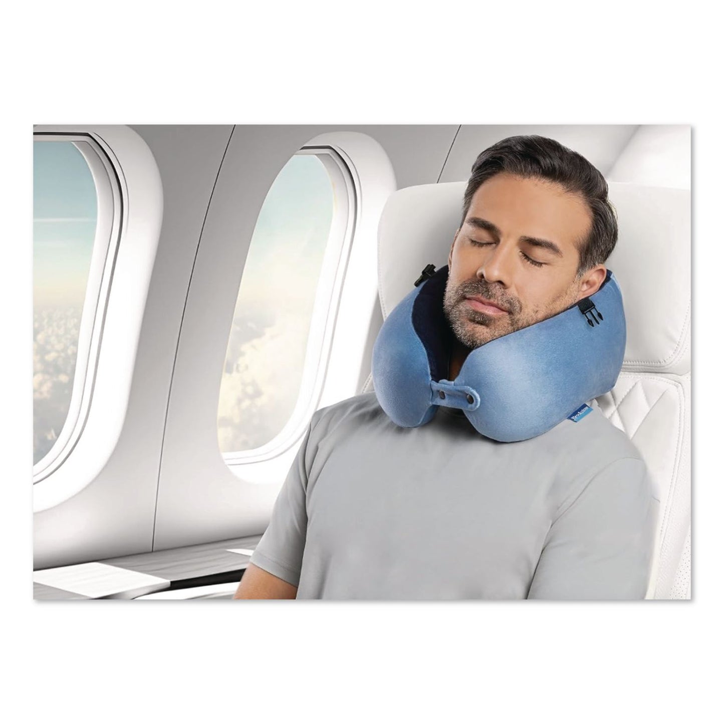 Brookstone® Flex Curve Neck Pillow, One Size Fits Most, Blue (BKTBCPP0002442)