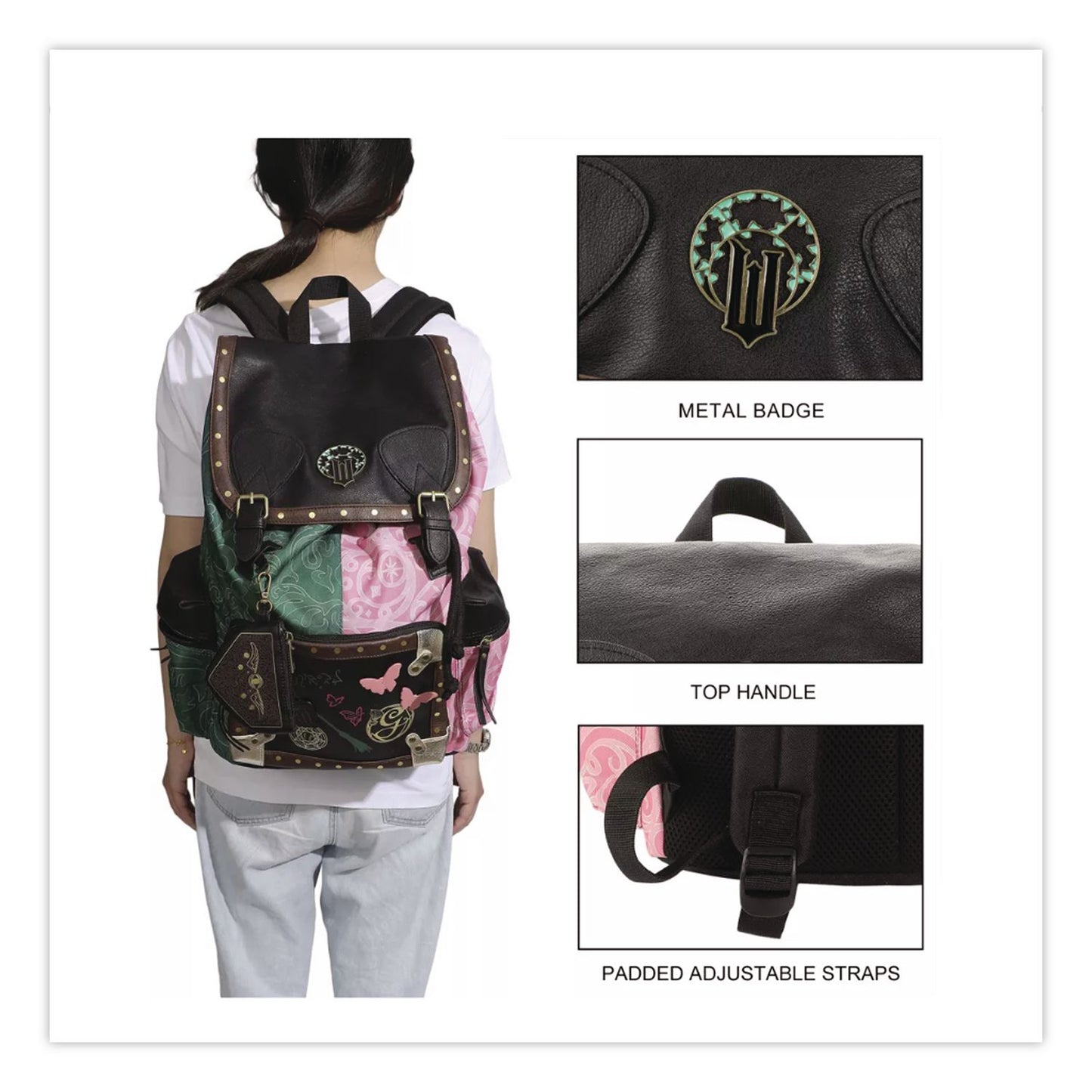 Bioworld® Wicked Backpack, Fits Devices Up to 15.9", 11 x 7 x 17, Multicolor (BWRBPA858TWKDPP)